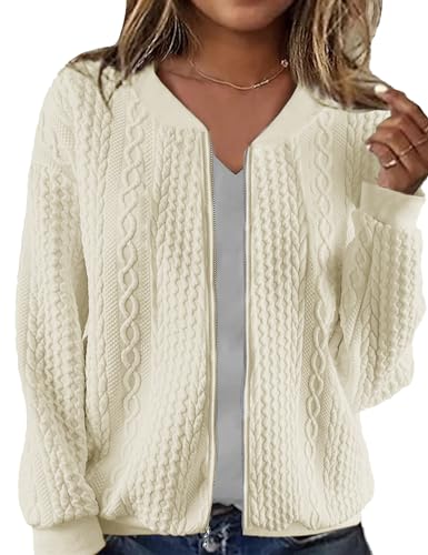 Casaco com fecho de correr para mulher, camisola com capuz de manga comprida, gola redonda, casaco casual, Damasco, M