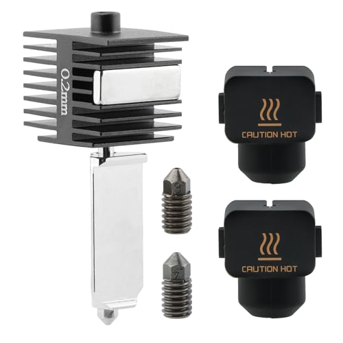 A1 Mini/A1 Hotend 0.2MM �v�����g�w�b�h�L�b�g�A�z�b�g�G���h�A�Z���u�� 0.2/0.4/0.6mm �d���X�`�[���m�Y��&�V���R���\�b�N�X �����`�c�[���t���A3D�v�����^�[�A�N�Z�T���[(�J���[:�u���b�N)