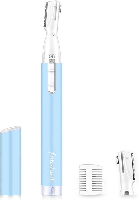 Upgraded Eyebrow Trimmer, Precision Electric Eyebrow Razor for Women Battery-Operated Facial Hair Remover with Comb No Pulling Sensation Painless for Face Chin Neck, Upper-Lip, Peach-Fuzz