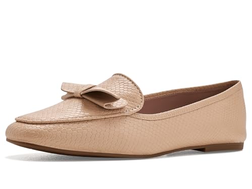 Cole Haan Women's Payson Soft Construction Bow Penny Loafers, Soft Buff Snake Print Leather, 6-B US