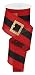 EXPRESSIONS Santa's Belt Buckle Christmas Wired Edge Ribbon - 2.5" x 10 Yards (Red)