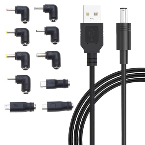 Cable de alimentación USB a CC 5 V con 10 adaptadores para luces LED y cámaras