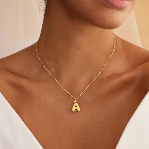 Dainty 14K Gold Plated Initial Necklace for Women - Personalized Gift