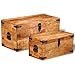 baginbaginbag Storage Cabinets Wooden Tool Chests Lockable Storage Trunks Boxes 2pcs Fully Assembled Brown Adults Waxed Solid Wood-Frame Material Indoor&Outdoor 2-Number of Items in Set Rectangular