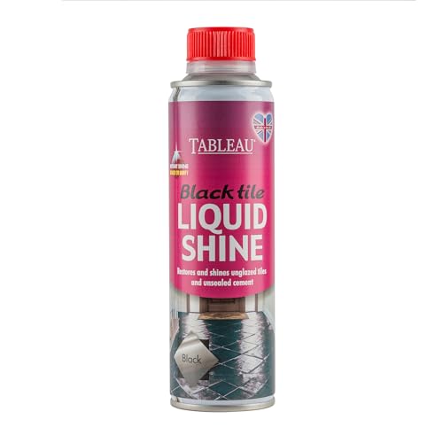 Tableau Black Tile Liquid Shine, Black Coloured Liquid Polish, Restores Colour And Shine To Unsealed Black Tiles, 250ml