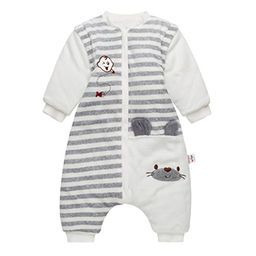 Sacos de Dormir para Bebés 3.5 Tog - Mantas para Niño Mangas Extraíbles Rayas Diseño para 9-24 Meses Cover