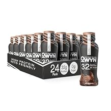 OWYN Only What You Need Pro Elite Vegan High Protein Keto Shake, 32g Protein, 9 Amino Acids, Omega-3, Prebiotics, Workout and Recovery, 0g Net Carbs, Zero Sugar Chocolate, 12 Fl Oz Pack of 24