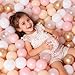GOGOSO Ball Pits Balls Toddlers 50 100 200 500 Plastics Shape Ball Non-Phthalate Non-BPA Non-Toxic 2.2-Inch Crush Proof Play Balls, Beige+Pink+Pearl Brown+White+Clear, 100 Balls