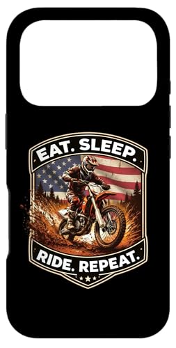 Eat Sleep Ride Repeat Funny �_�[�g�o�C�N ���C�_�[ USA ���g�N���X MX �X�}�z�P�[�X iPhone 17 Pro �p