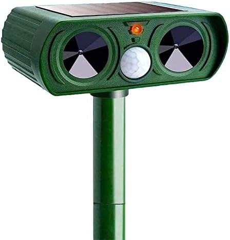 Abilly 2023 Solar Ultrasonic in Repellent Defender Rat, Squirrel, Deer, Raccoon, Skunk, Rabbit, Mole, Dog, Cat, Waterproof with Motion Detector