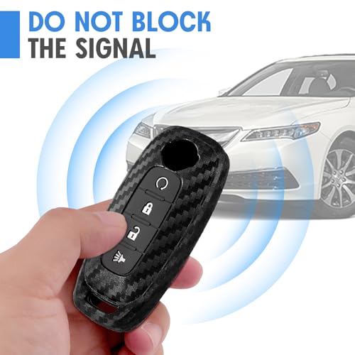WORCAS 2 Pcs Key Fob Case Carbon Fiber Pattern Silicone Cover Compatible with Nissan Rogue Altima Maxima Muran Pathfinder Sentra Armada Titan Frontie Frontier Versa 4 Button Keyless Entry Remote by WORCAS - Image 5