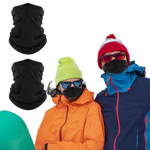 Sonfon 2 Pack Neck Gaiter Warmer Winter for Men&Women, Windproof Face Scraf Cover Fleece Face Mask for Cold Outdoor Activities