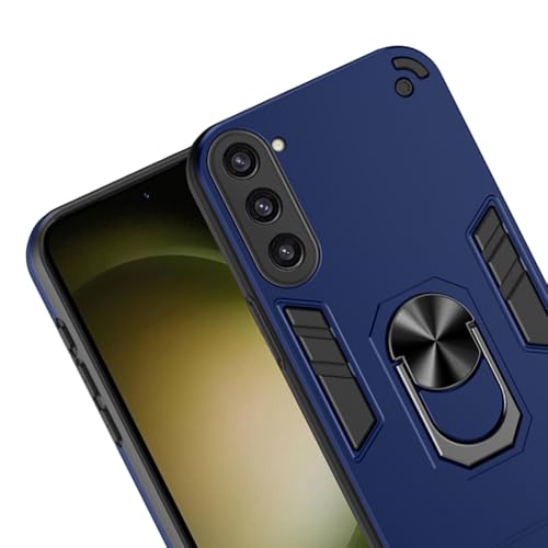 Image of amazon basics Kickstand Mobile Cover (360 Rotating Ring Holder) for Samsung Galaxy S23 Plus 5G (Blue)