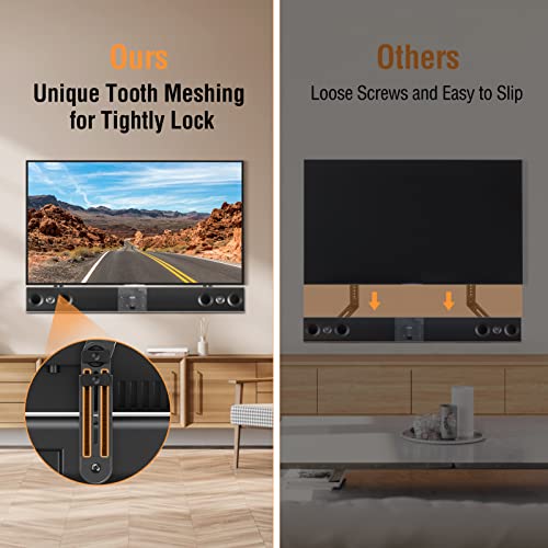 ELIVED Soundbar Mount, Sound Bar TV Bracket, for Mounting Above or Under TV, Fits Most Sound Bars Up to 15 Lbs, Tool-Free Knob Adjustable, for 23-90\" TVs with Detachable Extension Arms and L-Brackets - Thumbnail 3