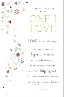 Greeting Card (UKG-553745) - to The One I Love Birthday Card from The Thinking Of You Range - Hearts and Champagne - Foil Finish