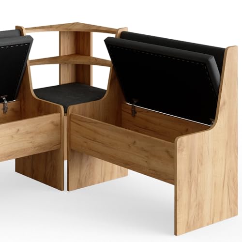 Vicco Panca ad angolo Roman, Quercia dorata/Antracite, 120 x 120 cm - 6