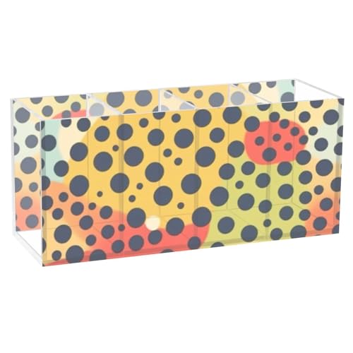 Porte-crayons rectangulaire en acrylique à 4 compartiments léopard - 2