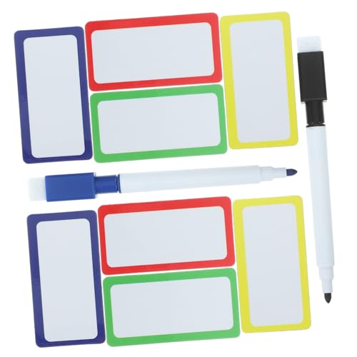 GARIOUANS 磁気ラベル ホワイトボード用 再利用可能 ドライイレース式 磁気吸着 安定固定 多機能マグネットタグ カラフル縁取 ランダムカラー