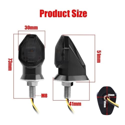 Clignotants LED Moto Universels 8mm Eclairage Flèche 12V