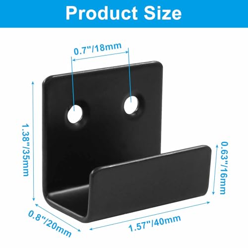 Image of Bivethoi 10 Pcs Tile Display Wall Hanger, Stainless Steel Wall Mount Brackets Hook, Heavy Duty Tile Hanger for Mirrors, Picture Frame Ceramic Wall Display (Large Size, Black)