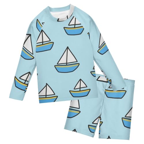 Traje de baño de dos piezas con protección UV infantil manga larga para natación