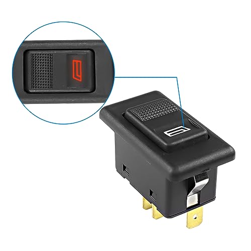 XMSJSIY Car Window Switch, LED Window Control Button DC 12V/24V 20A Universal Up Down Window Switch Button 5 Pins Electric Switch for Power Window Regulator Control Button for Car Motorcycle - 2 PCS - Image 4