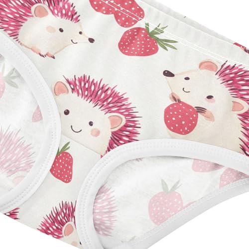 Wusikd Hedgehogs Girls' Underwear Cotton Strawberry Girls Briefs Soft Toddler Underwear 2T4