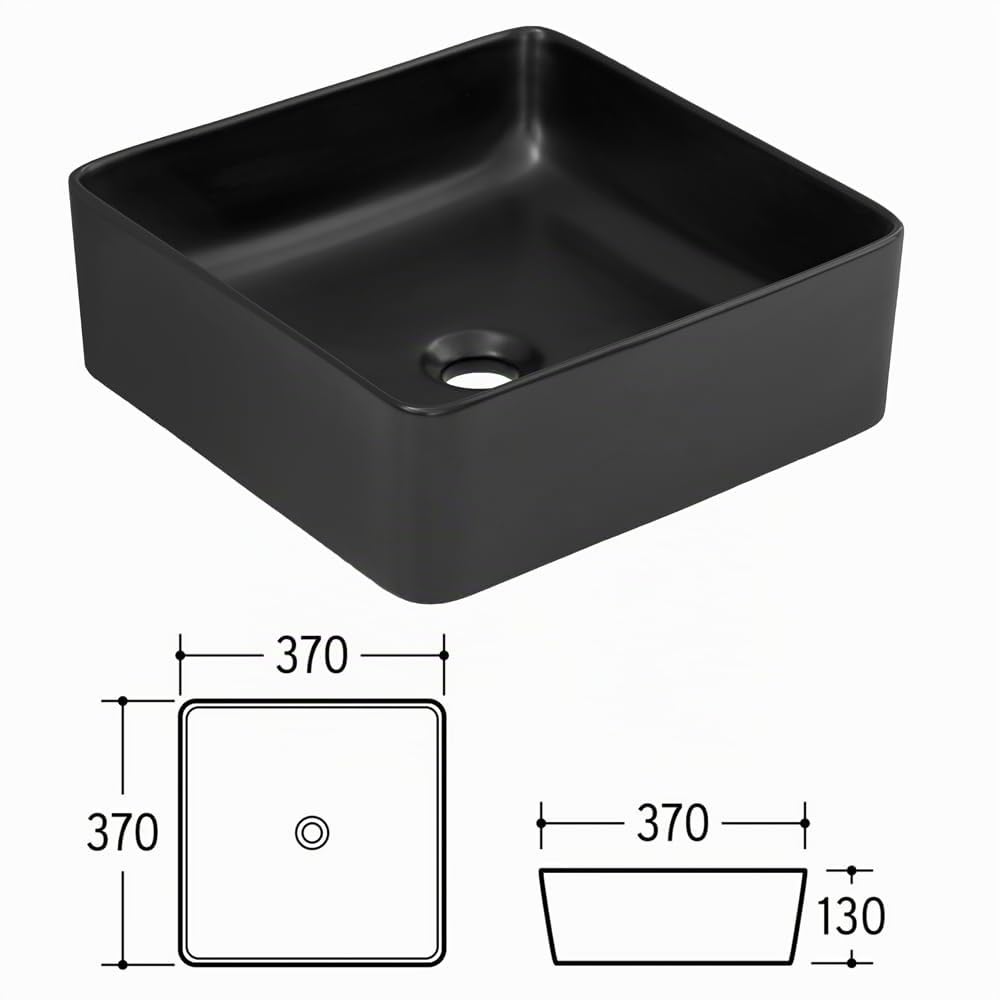 Lomadox Doppio lavabo con 2 vasche da appoggio nero opaco scanalato, larghezza x altezza x profondità ca. 120,6 x 72,2 x 46,5 cm
