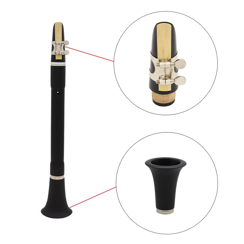 Mini clarinete Bb, instrumento de viento de madera de clarinete de bolsillo con bolsas de almacenamiento, instrumento musical for la práctica de principiantes
