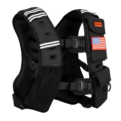 Wanoon 30LB Professional Weighted Vest for Strength Training, Tactical Fitness & Athletic Conditioning - Heavy Duty Weight Vest for Powerlifting, Football, Rucking & CrossFit | Adjustable, Durable & No-Bounce Design for Advanced Athletes