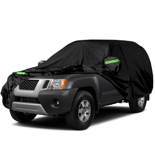 Image of Waterproof Car Covers Replace for 1999-2015 Nissan Xterra, 6 Layers All Weather Custom-fit Car Cover with Zipper Door & Windproof Strap for Snow Rain Dust Hail Protection