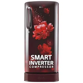 LG 185 L 5 Star Inverter Direct-Cool Single Door Refrigerator (GL-D201ASCU, Scarlet Charm, Base stand with drawer)