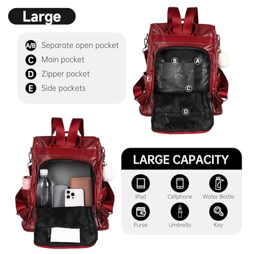 Image of CHERUTY Women Backpack Purse PU Leather Anti-theft Casual Shoulder Bag Fashion Ladies Satchel Bags