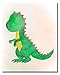 Dinosaur Watercolor Prints - Cute Wall Art for Kids, Boys or Girls Bedroom, Dinosaur Poster Set for Playroom or Nursery, Fun Dino Art for Children's Room - Unframed Set of 6 (8x10