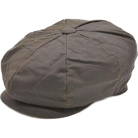 Major Wear Unisex Traditional Fully Lined Waxed Waterproof Cotton 8 Panel Quilted Newsboy Baker Boy Gatsby Flat Cap (Olive, S/M) Cover