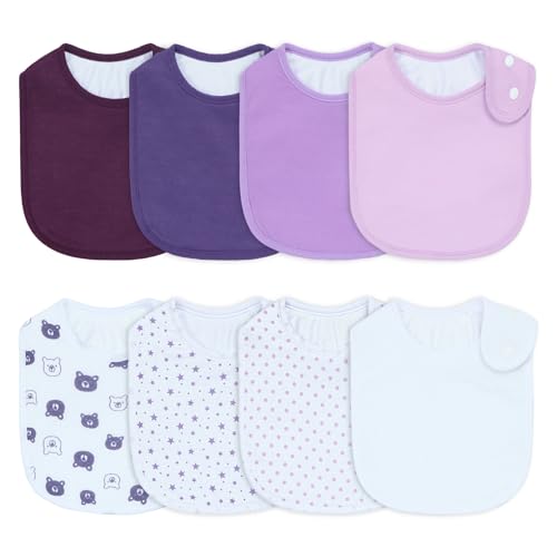 Bavoir imperméable nourrisson en coton absorbant avec boutons pressions