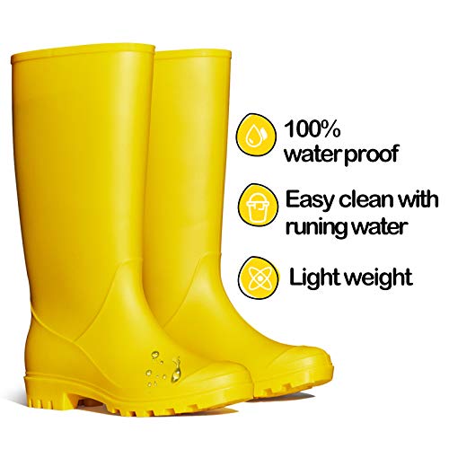 WFL Womens Rain Boots Waterproof Knee High Wellies Garden Boots for Women