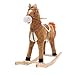 ZCRFR Giochi Cavalcabili Cavallo A Dondolo in Legno per 6-48 Mesi Neonati E Bambine Carino Sedia Peluche Sedia del Bambino Kid Rocker Sedile Rocker Giocattolo Musica Puzzle Regalo di Compleanno,D