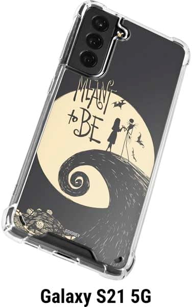 Skinit Clear Phone Case Compatible with Galaxy S21 5G - Officially Licensed Disney The Nightmare Before Christmas Jack and Sally Meant to Be Design