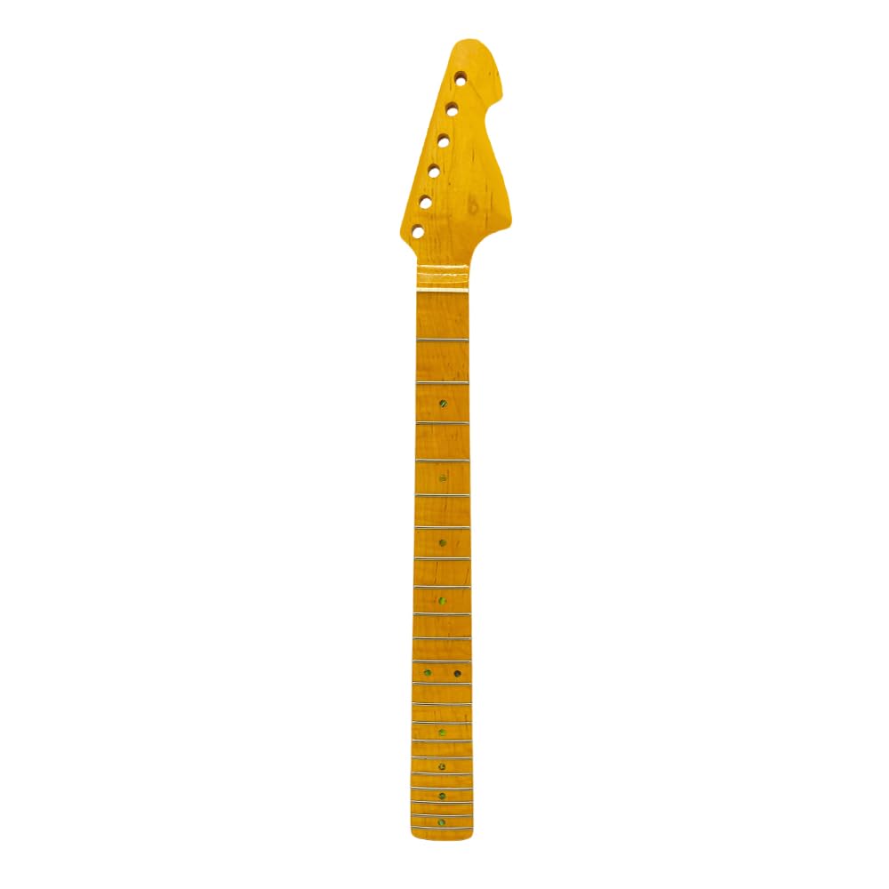 Gryf gitary elektrycznej Tiger Striped 21 Fret 25,5 cala Flame Maple Żółta farba do budowy gitary