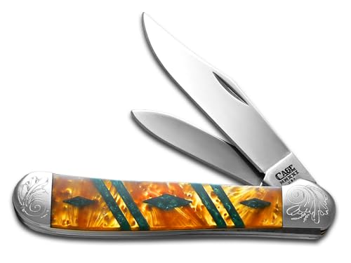 Case xx Knives Copperhead Diamond Series 1/500 Antique Gold and Green Corelon 9249AGGRN/DE Stainless Pocket Knife