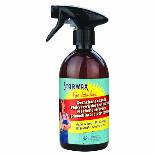 STARWAX THE FABULOUS - Spray Détachant Textile au Fiel de Bœuf - Elimine les Taches Tenaces - Pulvérisateur -98% d'Origine Naturelle - Fabrication Française - Prêt à l'emploi - Parfum floral-500ml