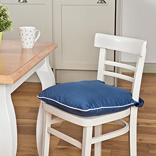 Loft 25 Chair Thick Cushion Seat Pad | Non Slip Self Fasteners | Dining Padded Seating | Soft Comfy Premium Design (Blue, Set of 1)