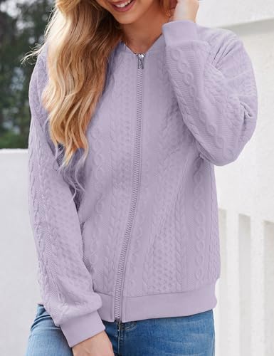 Image of WROLEM Zip Up Sweatshirts for Women Casual Outfits Cardigan Outerwear Trendy Winter Jackets Coat