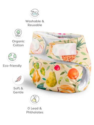 Image of SuperBottoms New Born UNO Cloth Diaper Combo Pack - Includes 1 UNO Diaper, 1 DryFeel Magic Pad & 1 Universal Booster Pad - Reusable, Washable, Organic & Rash-Free - For Babies - 0-3M - Eco-Friendly