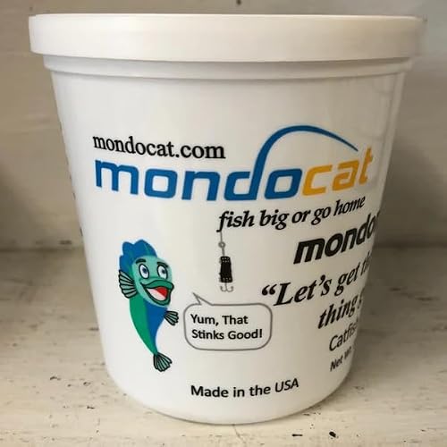 MondoMash Catfish Dip Bait - Enhanced with Blood Scent 12oz - Inspired by Doc's Catfish Bait Legacy – Fast Acting Formula for Rapid Fish Attraction - Perfect for Plastic Worm Rigs