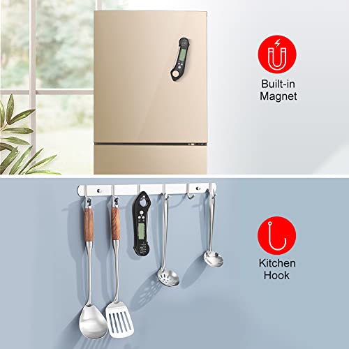 Mrmosy Digital Meat Thermometer Instant Read Food Thermometer Waterproof Dual Probe With 3 Batteries, Backlight, Built-In Magnet, Temp Alarm For Cooking, Deep Fry, Bbq, Grill, Kitchen Or Outdoor #TOP5