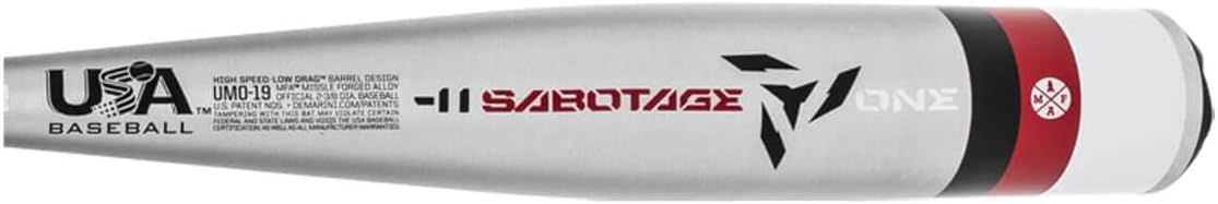 DeMarini 2019 Sabotage One (-11) 2 3/8" USA Baseball Bat