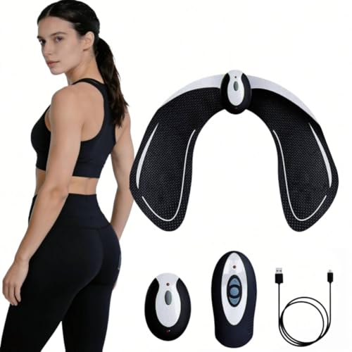 HENESE EMS Hüfttrainer,Hüfttrainer Elektro Stimulationsgerät,Trainingsgerät,zur Gezielten Stimulation der Po Muskulatur, 6 Modi und 10 Intensitätsstufen,für Workout Übung Fitness Pilates Yoga