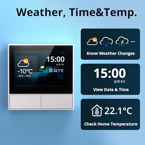 SONOFF NSPanel Smart Scene WLAN Wandschalter,WiFi Smart Schalter,2 Way Smart Home Control Panel für Temperatur und Feuchtigkeitskontrolle,Smart Schalter,Arbeitet mit Alexa & Google Home（Weiss）